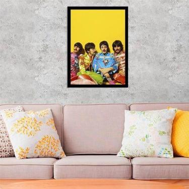 Imagem de Quadro Fotografia Beatles Amarelo 24X18Cm - Com Vidro