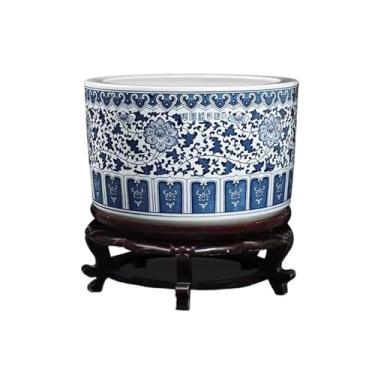 Imagem de Tanque de peixes de cerâmica retrô chinês moderno tartaruga tanque de alimentação ao ar livre jardim terraço aquário de cerâmica sala de estar decoração de escritório decoração de mesa exibição de