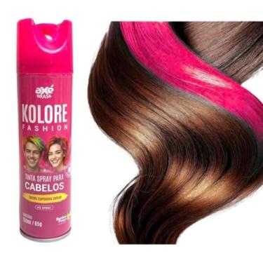 Imagem de Tinta de Cabelo Temporária Spray Colorido – Sai com Água, Ideal para Carnaval, Festas e Fantasias – Uso Infantil e Adulto, Fácil Aplicação e Remoção (Rosa)