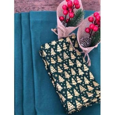 Imagem de Kit 10 Guardanapo Tecido Tricoline Algodão Para Natal 40X40