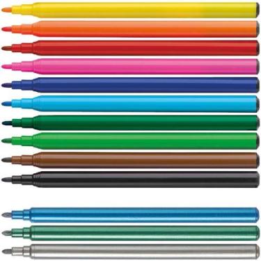 Imagem de Caneta Hidrográfica Dinossauro 10 Cores + 3 Metálicas Caixa com 10 Uni