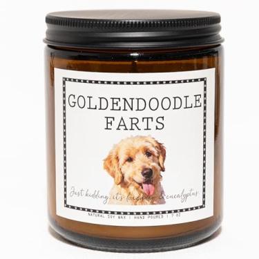 Imagem de Vela Smells Like Goldendoodle Farts – Presentes e decoração Goldendoodle, presente para mãe de cachorro – Vela perfumada de cera de soja de lavanda e eucalipto, queima 50 horas