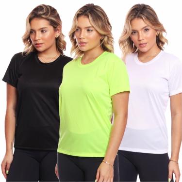 Imagem de Kit 3 Camisas Academia Esportiva Com Proteção Uv Feminina-Feminino