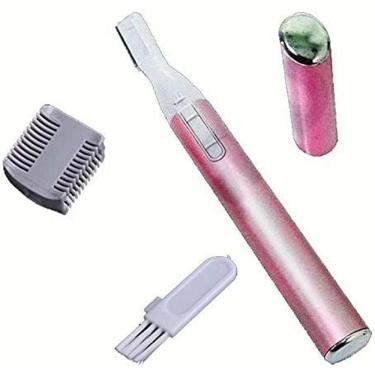 Imagem de Mini Depilador Elétrico Aparador De Buço Sobrancelha Barba Caneta Rosa
