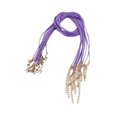 Imagem de Cordão De Couro Ajustável De 1,5mm Com Fecho Lagosta, 10 Peças Para Co