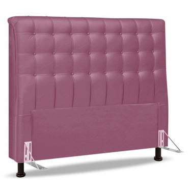 Imagem de Cabeceira Cama Box Casal King Size Ciara 195cm Botonê Com Frame Suede Rosa