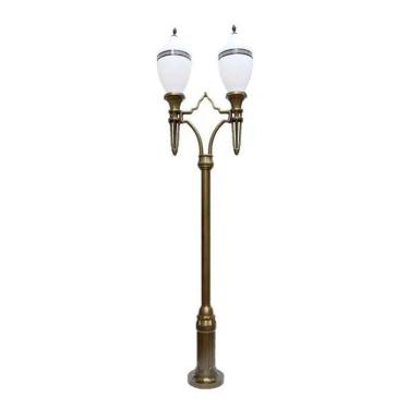 Imagem de Poste Colonial Belga Para Jardim De Alumínio 02 Globo 4,00M