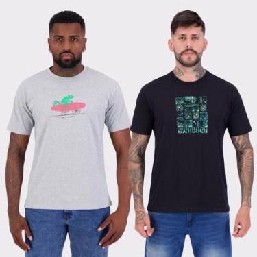 Imagem de Kit 02 Camisetas Nicoboco Preta e Cinza, P