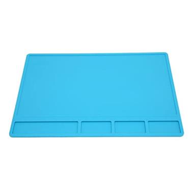 Imagem de Tapete de Soldagem Silicone com Resistência ao Calor e Escala Design Ranhuras para Bancada Reparo Eletrônicos