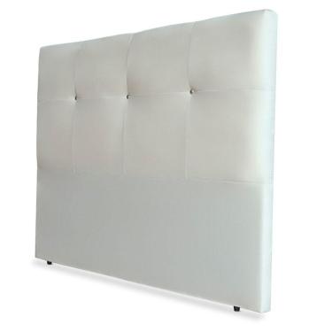Imagem de Cabeceira Casal Sofia Cama Box 140cm Corino Branco