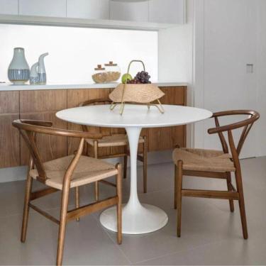 Imagem de Mesa De Jantar Tulipa Saarinen Redonda 150 Cm Tampo Laqueado Cores Branco