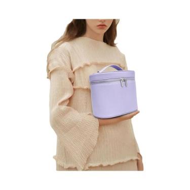 Imagem de Bolsa De Maquiagem Portátil De Grande Capacidade, Design Simples E Lux