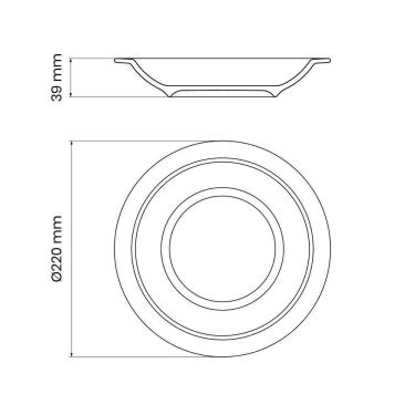 Imagem de Prato Fundo Tramontina Rústico Cinza Em Porcelana Decorada 22 Cm