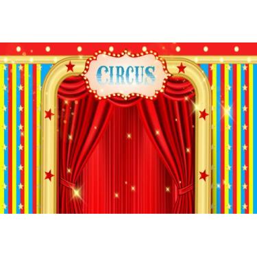 Imagem de Painel de Tecido Sublimado Circo Cortina e Letreiro Coloridos - Fabrik