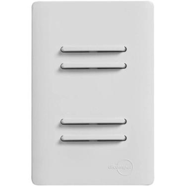 Imagem de 2 Interruptores Simples E 2 Interruptores Paralelos com Placa 4x2 Branca Da Linha Novara Dc1100-1
