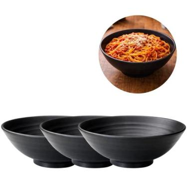 Imagem de 3 Tigelas Melamina Preta Oriental Grande Restaurante Hotel 1L - Chinat