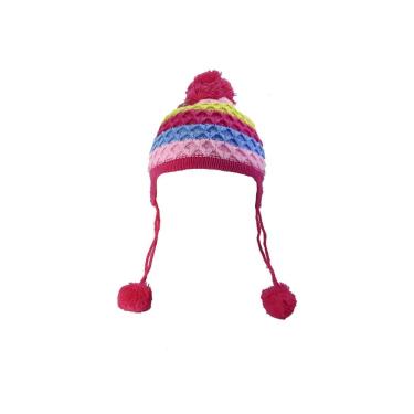 Imagem de Touca Infantil Com Pompom De Malha Color Com Forro Interno