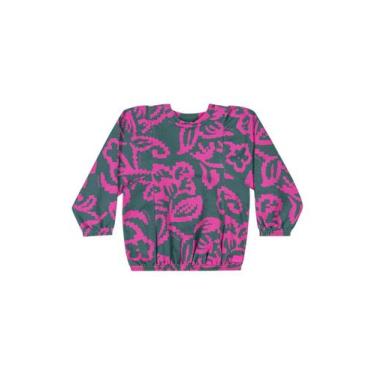 Imagem de Blusão Estampado Infantil Menina Quimby, Verde, 12
