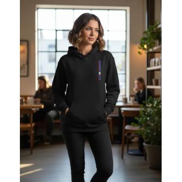 Imagem de Moletom Canguru Com Capuz Bmw Minimalista - sem marca, Preto, P