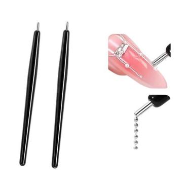 Imagem de Caneta Magnética De Sucção Forte Para Nail Art Com Cabo Preto E Ponta 