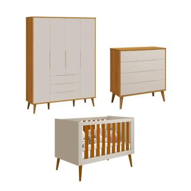 Imagem de Jogo De Quarto Retro Elfe Gaveteira Areia Fosco Com Savana - Moveisaqui