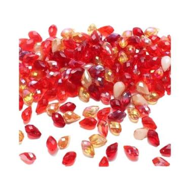 Imagem de Contas De Vidro Verde Cristal Em Formato De Gota 30 Peças 8x13mm Lapid