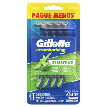 Imagem de Barbeador Gillette Prestobarba3 Sensitive 4 Unidades