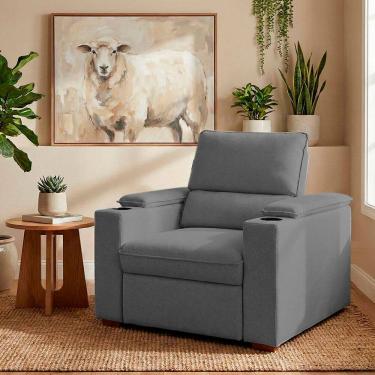 Imagem de Poltrona do Papai Reclinável Retrátil Liza Boucle Grafite - Loja Sheep