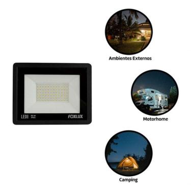 Imagem de Refletor Led Foxlux Bivolt 50w 6500k Preto