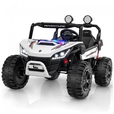 Imagem de Carro Elétrico Infantil ANPABO Branco 24V 2 Lugares 4 Motores 200W Suspensão Rainbow LED Controle Bluetooth 5.1km/h