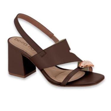 Imagem de Sandalia Feminina Beira Rio Conforto Festa Salto Bloco Alto Festa Elás