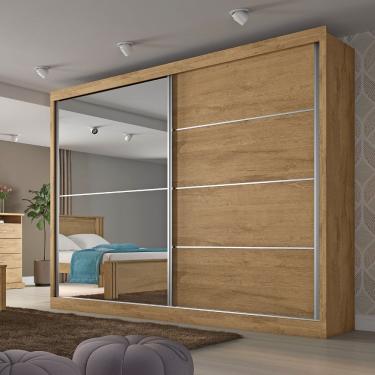 Imagem de Guarda Roupa Casal Flex com Espelho 2 Portas de Correr 100 MDF Verona Plus Made Marcs