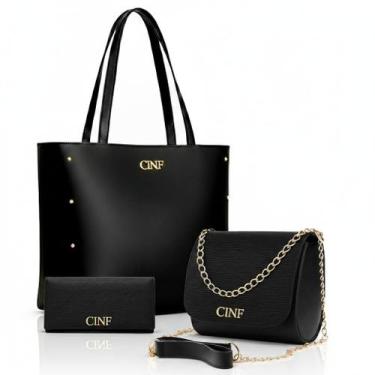 Imagem de Bolsas Feminina Kit Sacola Grande + Bolsa Pequena + Carteira - LHF Eco