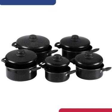 Imagem de Conjunto de Panelas Caçarolas Antiaderente 16 a 24 Alumínio Nacional