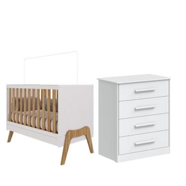 Imagem de Quarto Bebê Completo Guti com Berço e Cômoda Peroba 100% MDF