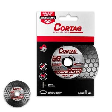 Imagem de Disco Diamantado Cortag 45º Premium 110x20mm Para Porcelanato E Mármor