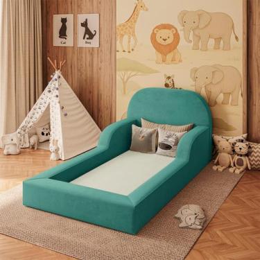 Imagem de Cama Colchão Solteiro Montessoriana Infantil - Balaqui Decor, Azul