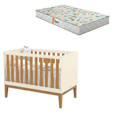 Imagem de Berço Americano Unique Off White Freijó Eco Wood com Colchão Gazin - Matic