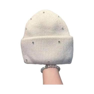 Imagem de Gorro De Inverno Quente Com Strass E Proteção De Orelha Em Pele De Coe