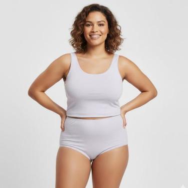 Imagem de Kit 5 Calçola Senhora PLUS SIZE 100 Algodão G3 G4 G5 - Maramiss Linger