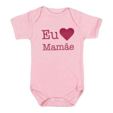 Imagem de Body Manga Curta Rosa Suedine para Bebê com Frase Estampada - Era Uma 