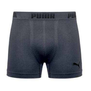 Imagem de Cueca Puma Boxer Microfibra Sem Costura Adulto Cós 40MM, Grafite, EG