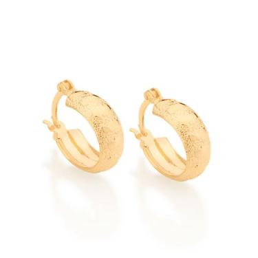 Imagem de Brinco Argola Granitada. - Rommanel Cor:Dourado, Dourado