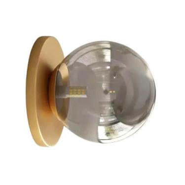 Imagem de Arandela Moderna Dourada Globo de Vidro Sala Corredor Lavabo - Arevo I