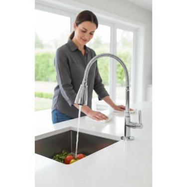 Imagem de 2x Torneira Cozinha Gourmet Flexível 2 Jatos Pia Bancada - Congratulat