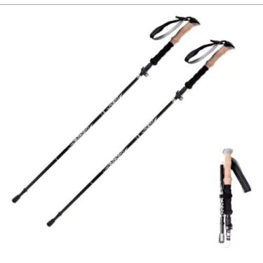 Imagem de Par de Bastão Caminhada Trilha Trekking Alumínio leve 280g - Top Marca