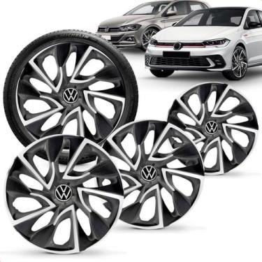 Imagem de Jogo 4 Calotas Elitte Ds4 Preto Prata Polo Virtus 2018 a 2026 com Embl