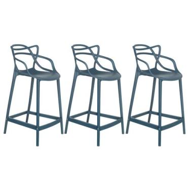 Imagem de Laraz, Kit 3 banquetas médias bancada cozinha Masters Allegra 66 cm