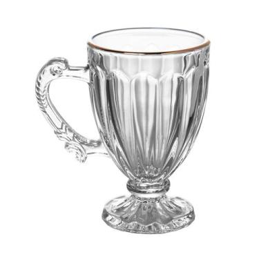 Imagem de Jogo de 6 xicaras Café Coffee Time Cristal borda dourada 90ml -Dynasty