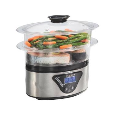 Imagem de Panela Hamilton Beach à Vapor Digital 5,2L Prata Food Steam, Prata, 22